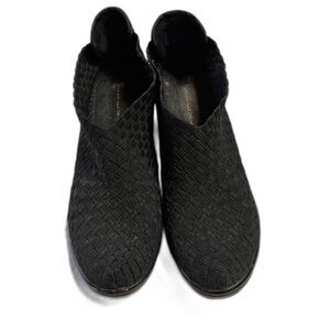 Steven by Steve Madden Women's Elizah Black Woven Chunky 3" Heel Shoes SZ 7.5